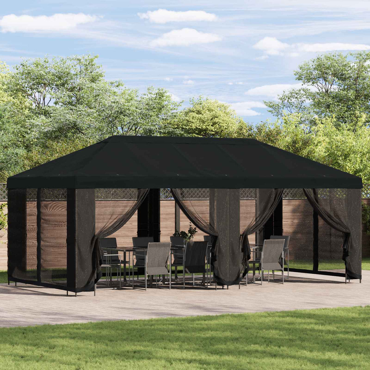 vidaXL Paviljoen met zijwanden 6 x 3 m Beige Polyester en staal 190
