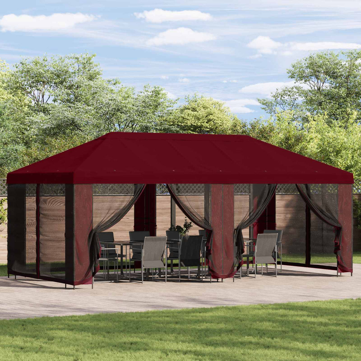vidaXL Paviljoen met zijwanden 6 x 3 m Beige Polyester en staal 190