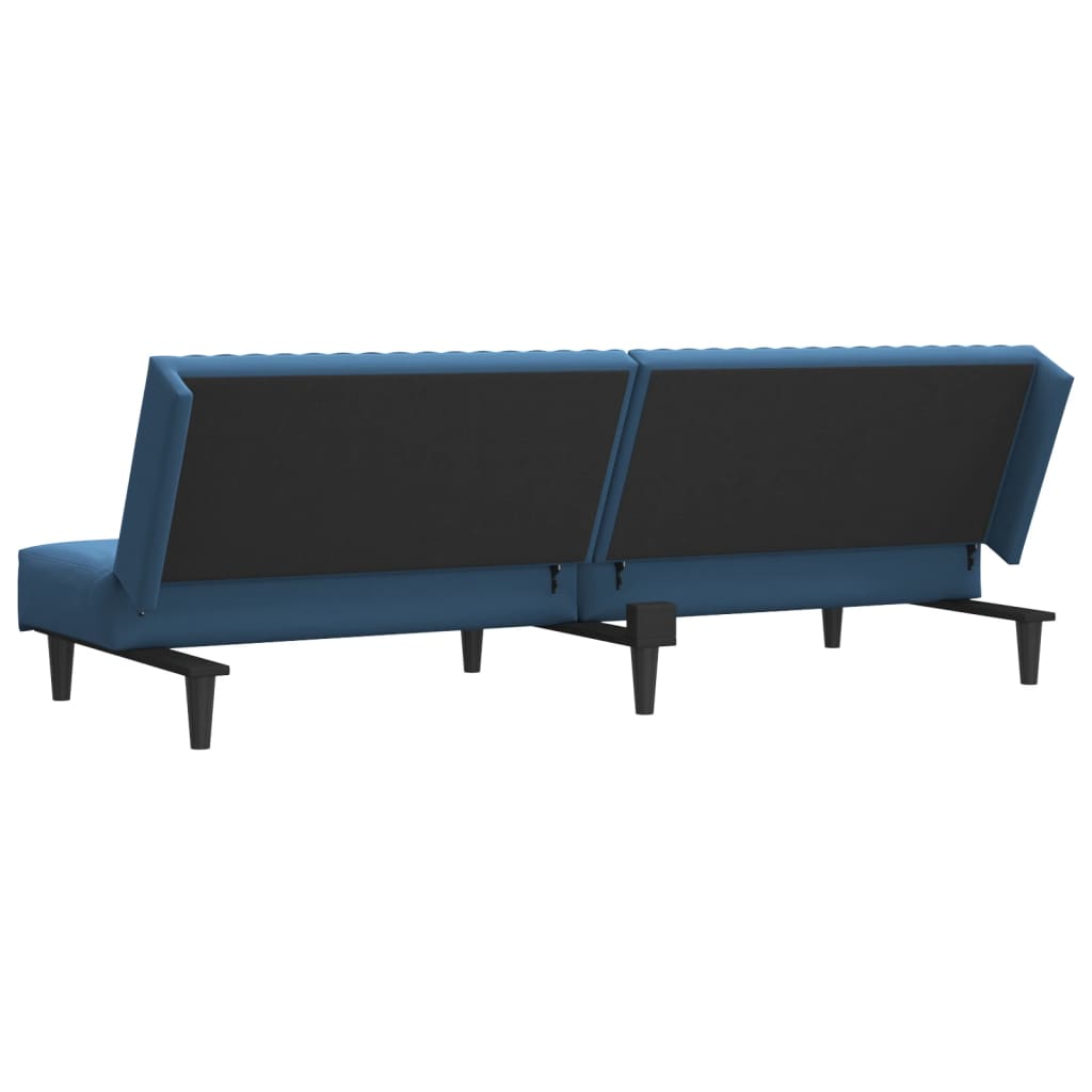 vidaXL Slaapbank 2-zits fluweel blauw