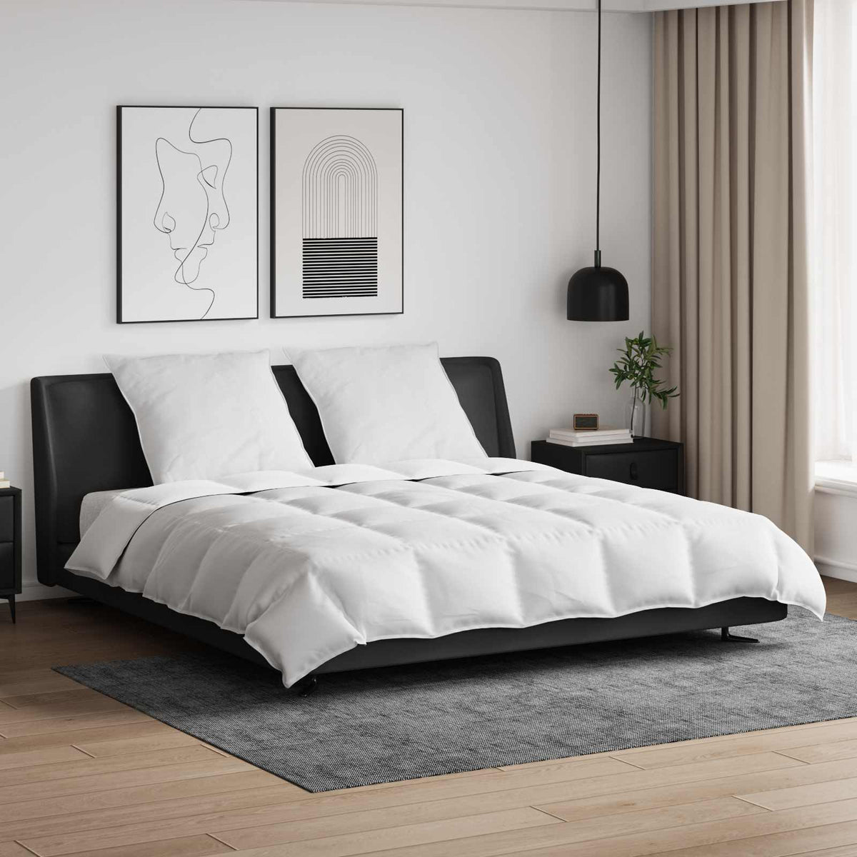 vidaXL Dekbed met kussen 3 pcs Wit Dons