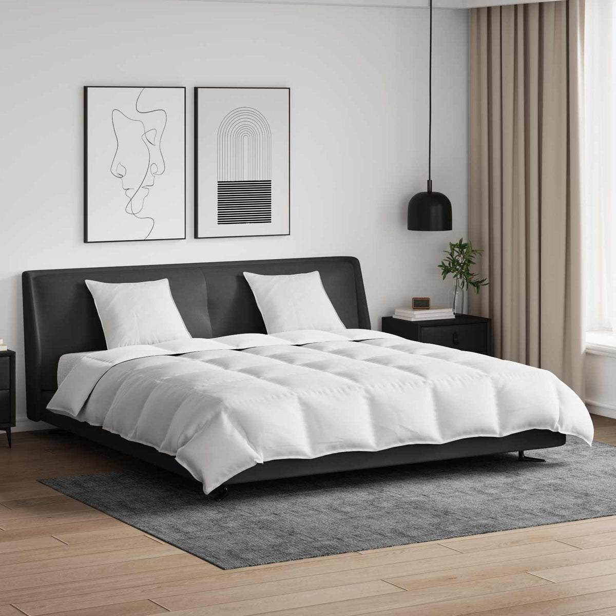 vidaXL Dekbed met kussen 3 pcs Wit Dons