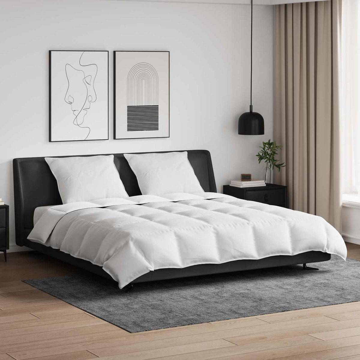 vidaXL Dekbed met kussen 3 pcs Wit Dons