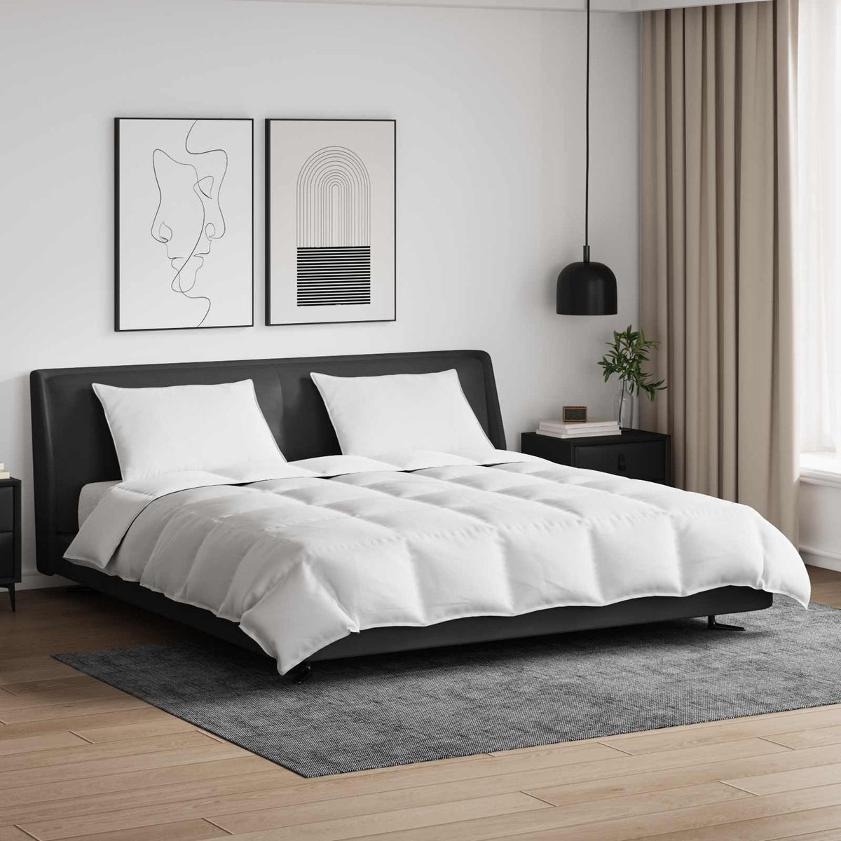 vidaXL Dekbed met kussen 3 pcs Wit Dons