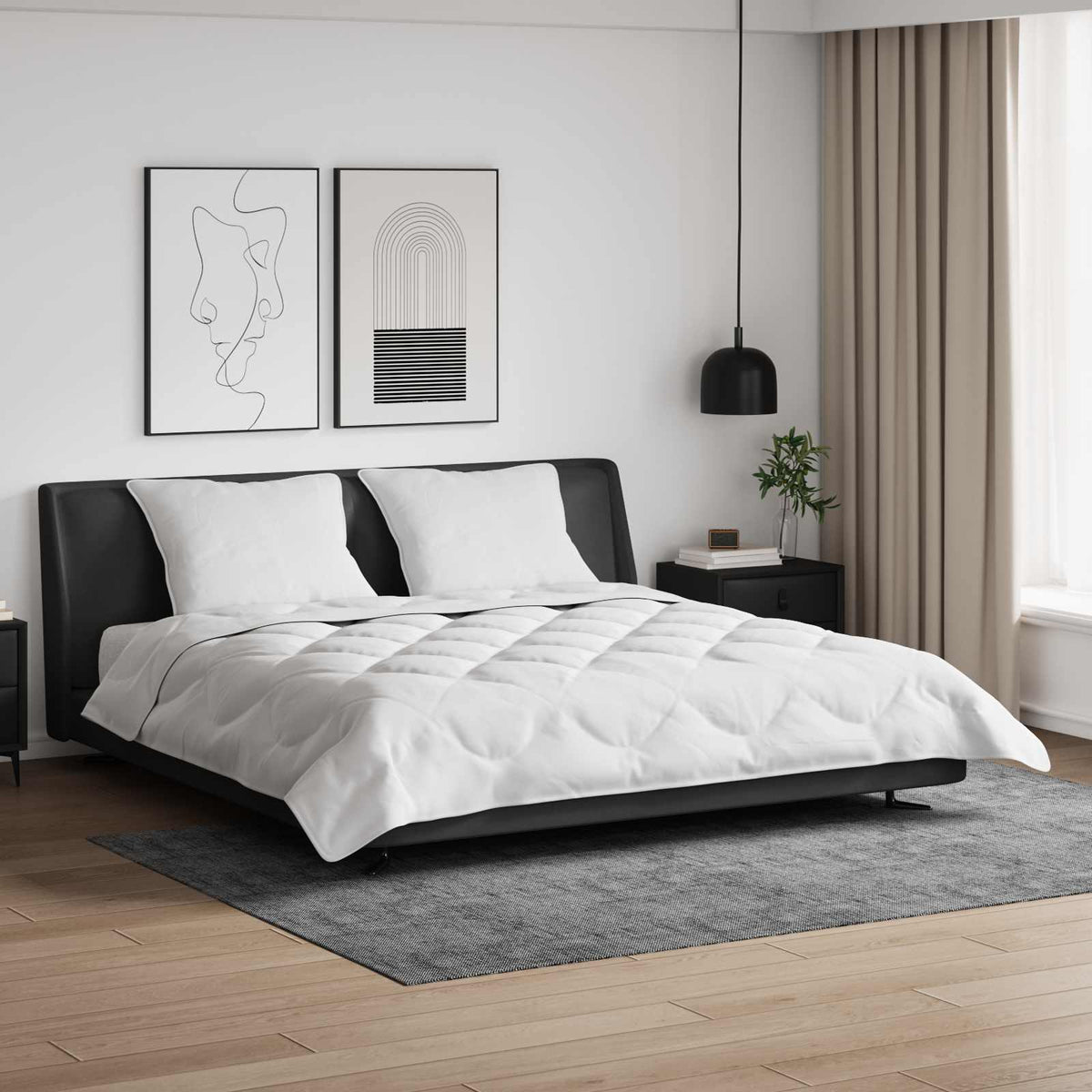vidaXL Dekbed met kussen 3 pcs Wit 200 x 200 cm Microfibre