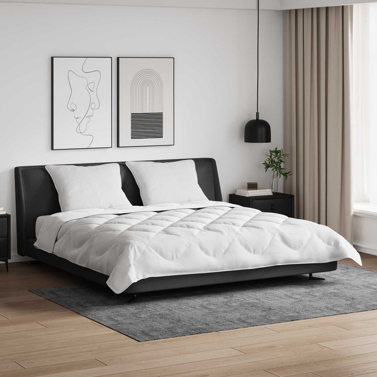 Dekbedovertrek Set met kussen 3 pcs Wit 200 x 200 cm Microvezel
