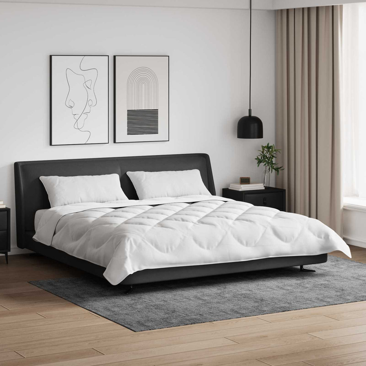 Dekbedovertrek Set met kussen 3 pcs Wit 200 x 200 cm Microvezel