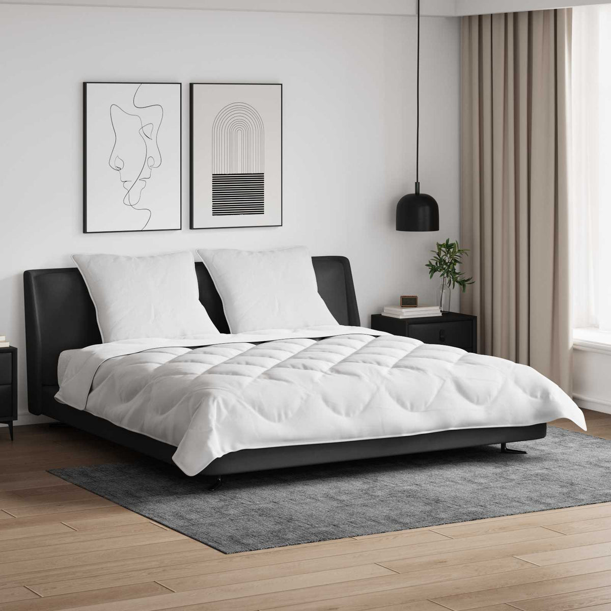 Dekbedovertrek Set met kussen 3 pcs Wit 200 x 200 cm Microvezel