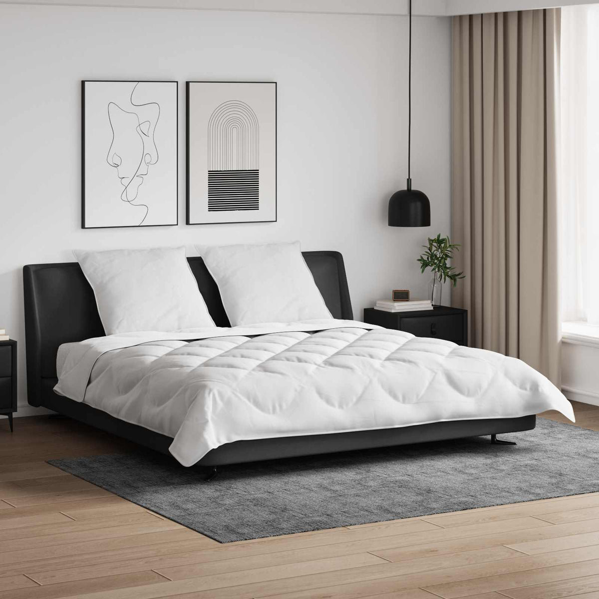 Dekbedovertrek Set met kussen 3 pcs Wit 200 x 200 cm Microvezel