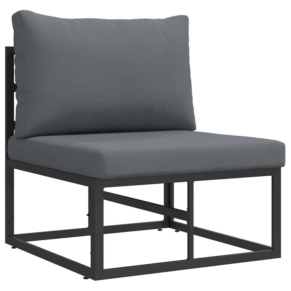 vidaXL Tuin Sofa Set met kussen 4 pcs Zwart Aluminium