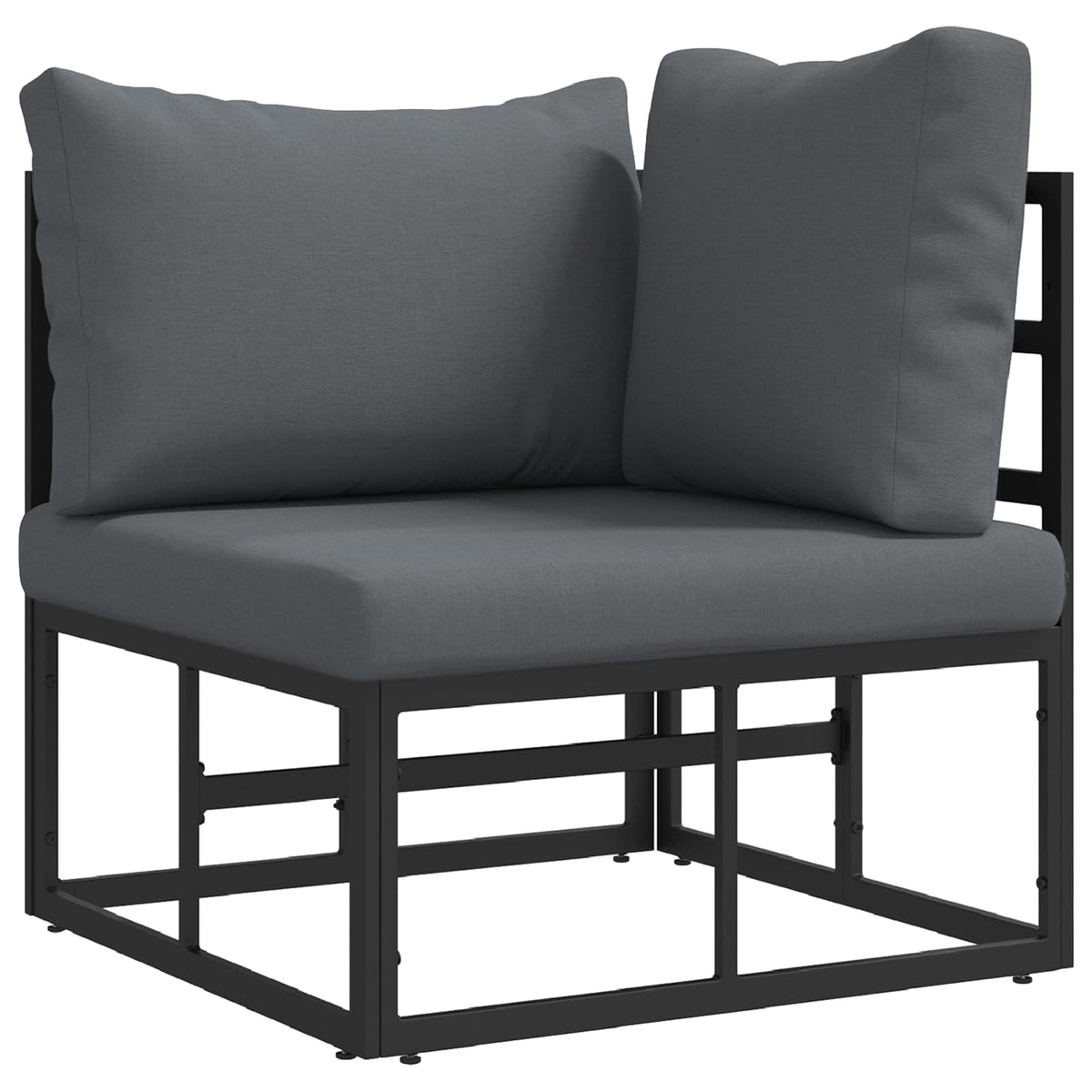 vidaXL Tuin Sofa Set met kussen 4 pcs Zwart Aluminium