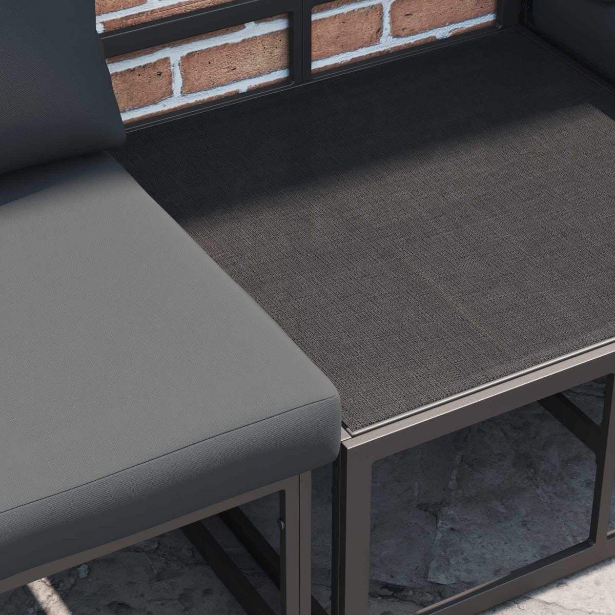 vidaXL Tuin Sofa Set met kussen 5 pcs Zwart Aluminium