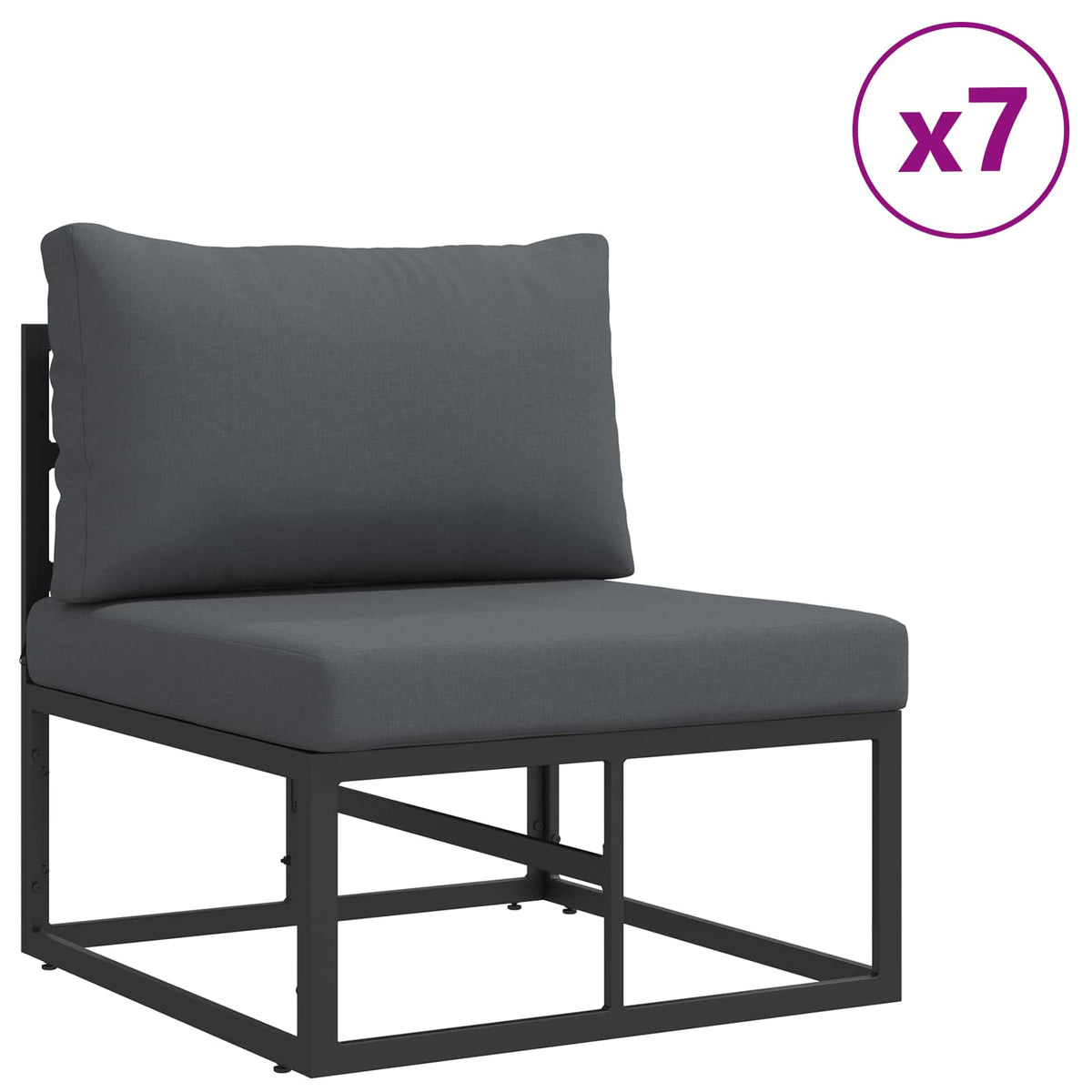 vidaXL Tuin Sofa Set met kussen 11 pcs Zwart Aluminium