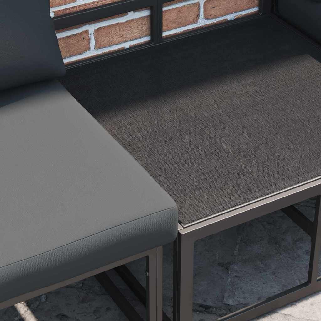 vidaXL Tuin Sofa Set met kussen 12 pcs Zwart Aluminium
