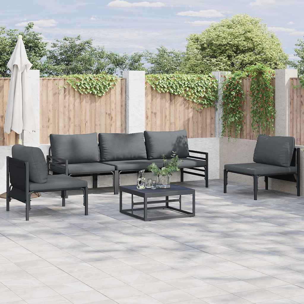 vidaXL Tuin Sofa Set 5 pcs Antraciet Staal
