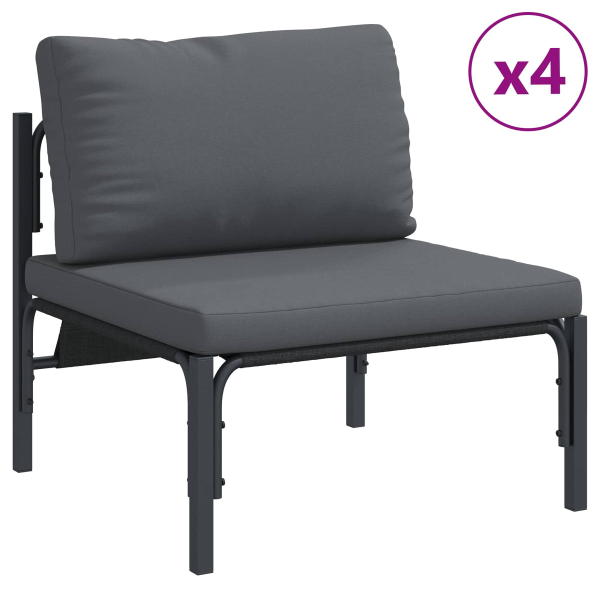vidaXL Tuin Sofa Set 7 pcs Antraciet Staal