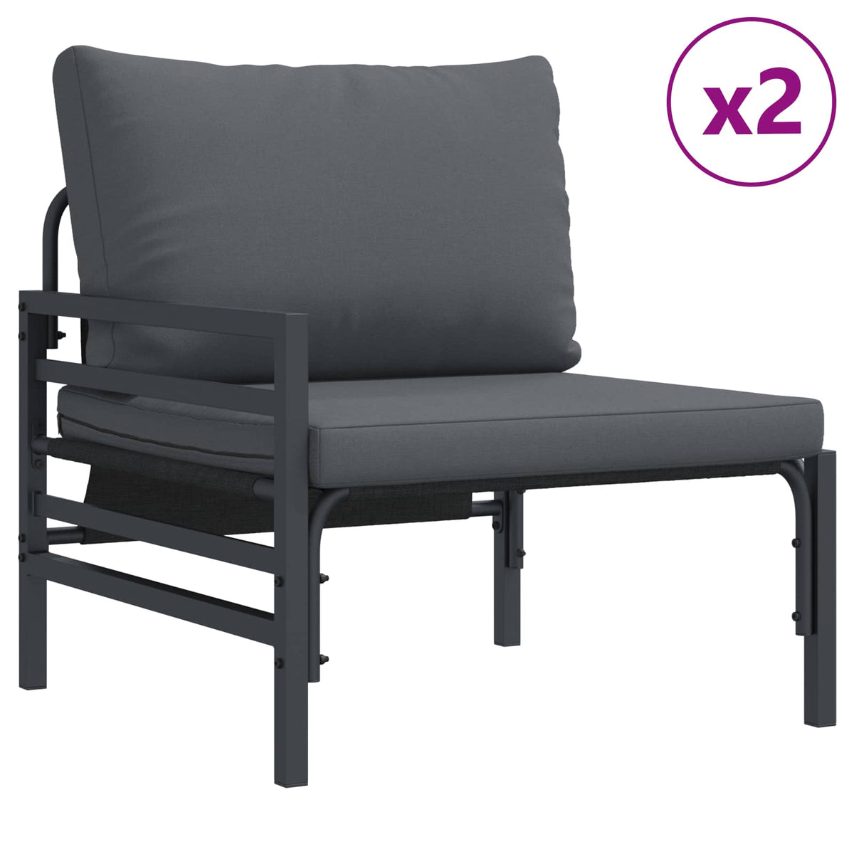 vidaXL Tuin Sofa Set 8 pcs Antraciet Staal
