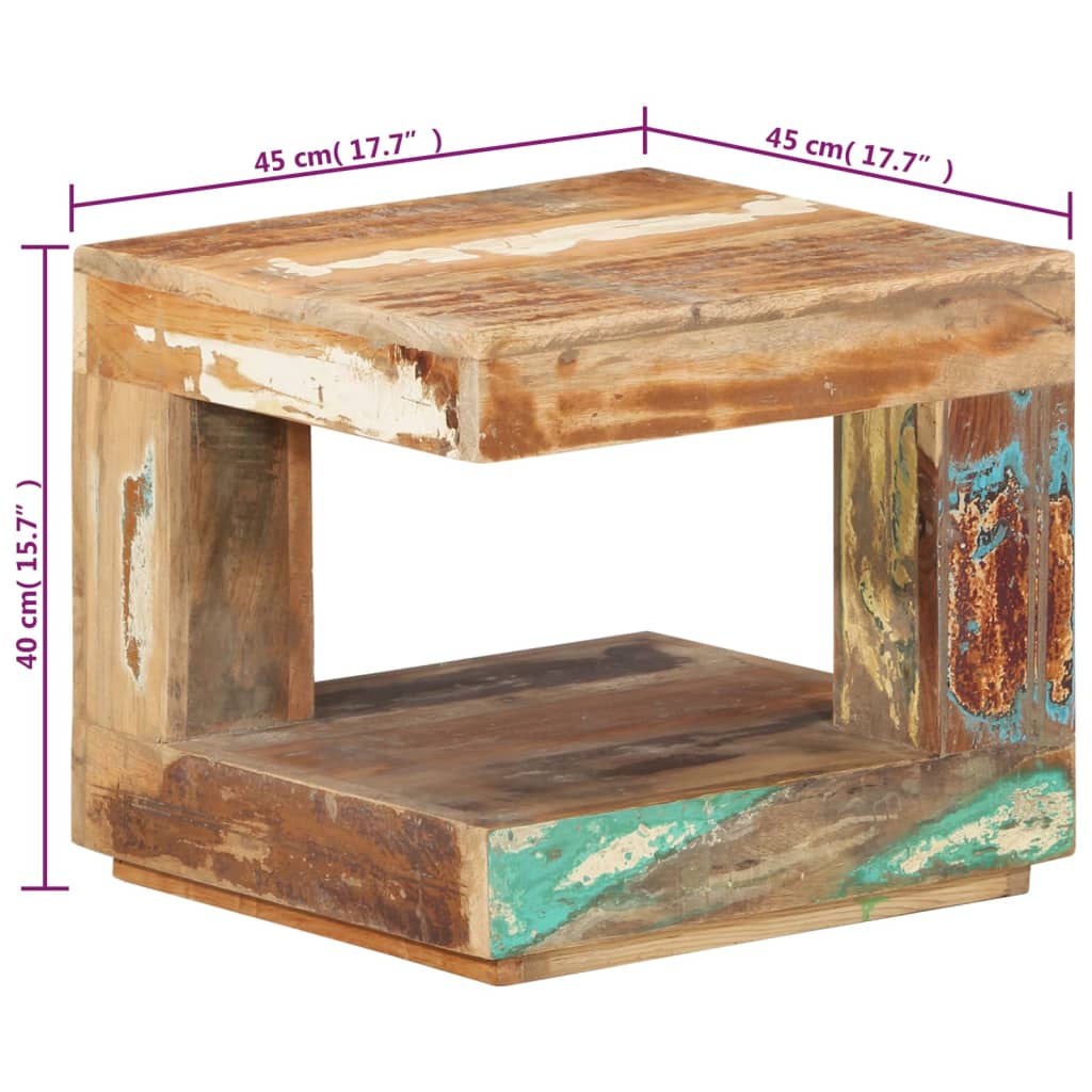 vidaXL Salontafel 45x45x40 cm massief gerecycled hout - Aashly