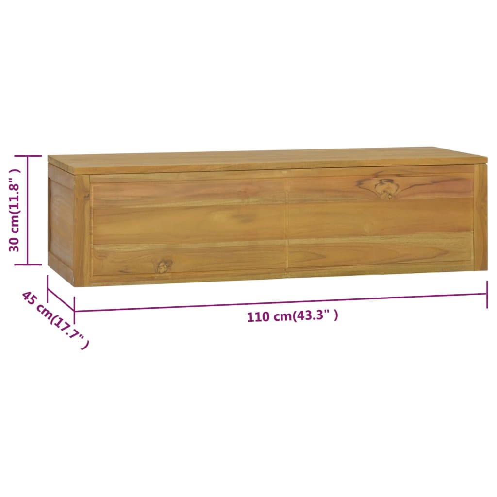 vidaXL Badkamerwandkast 110x45x30 cm massief teakhout - Aashly