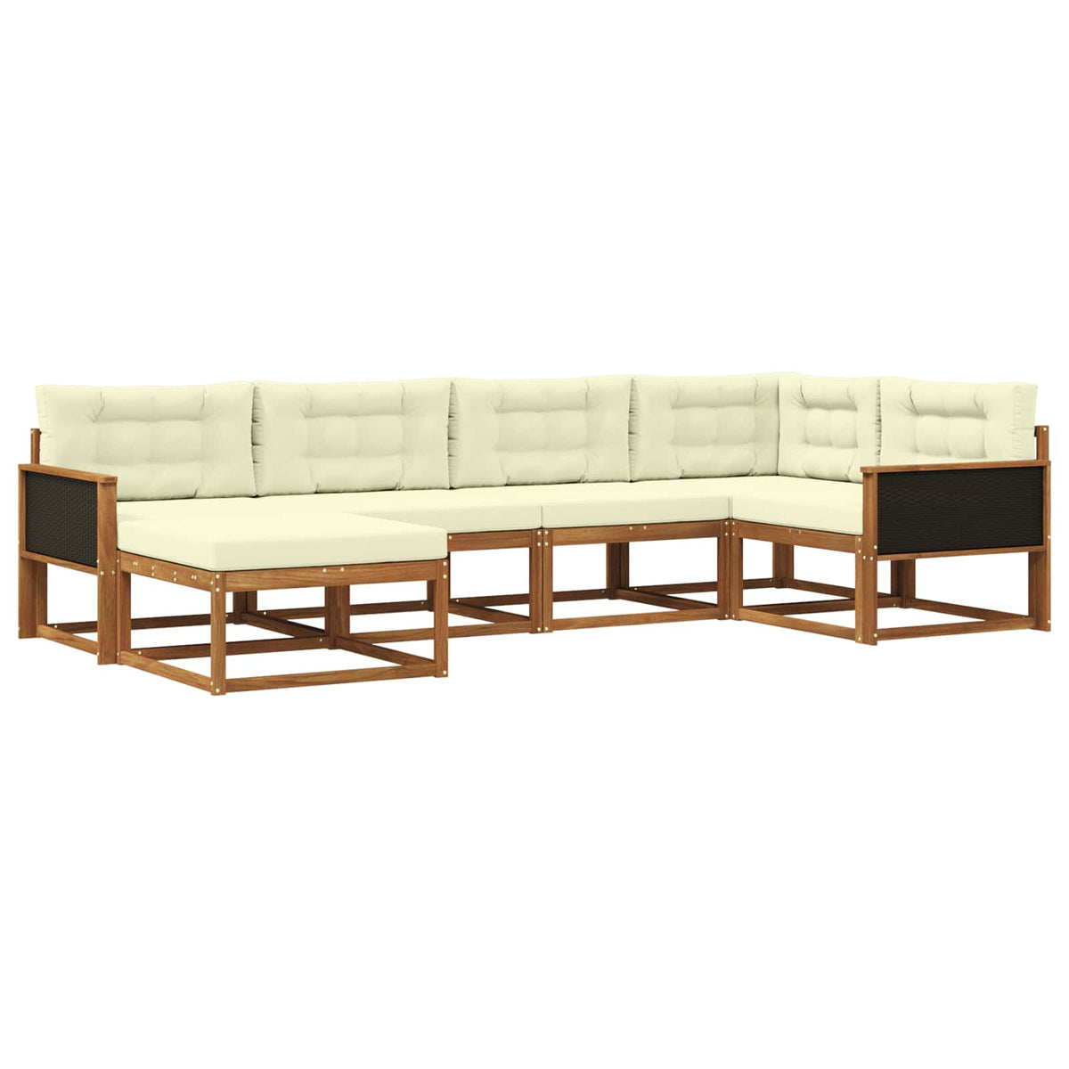 vidaXL Buiten bankenset 6 pcs Naturel Massief Acaciahout