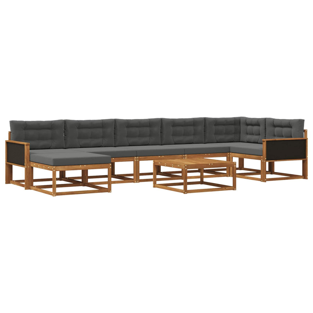 vidaXL Buiten bankenset 8 pcs Naturel Massief Acaciahout