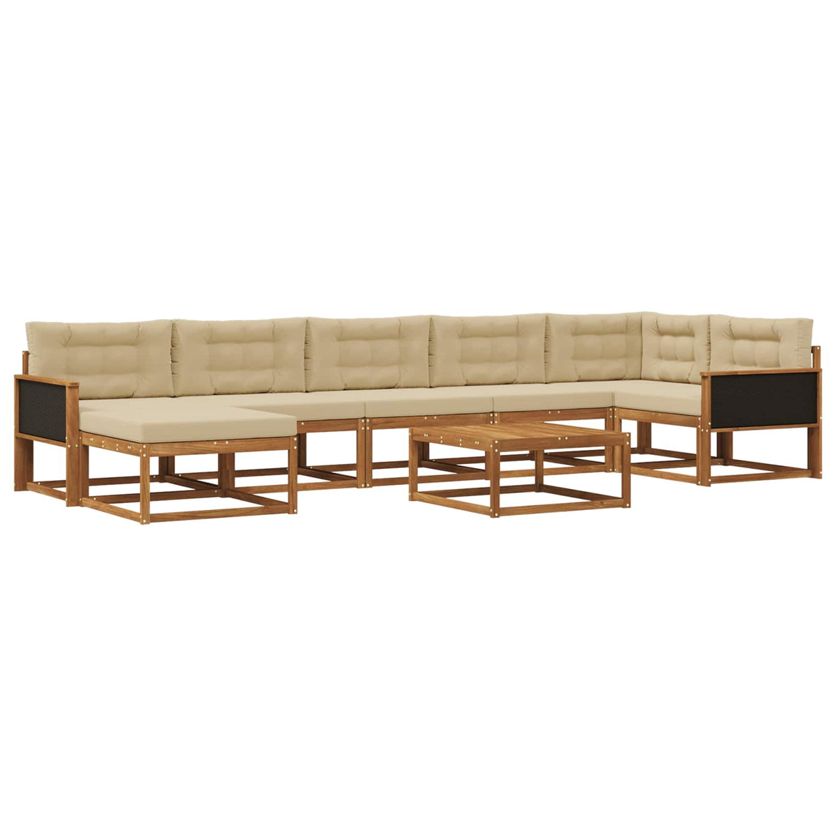 vidaXL Buiten bankenset 8 pcs Naturel Massief Acaciahout