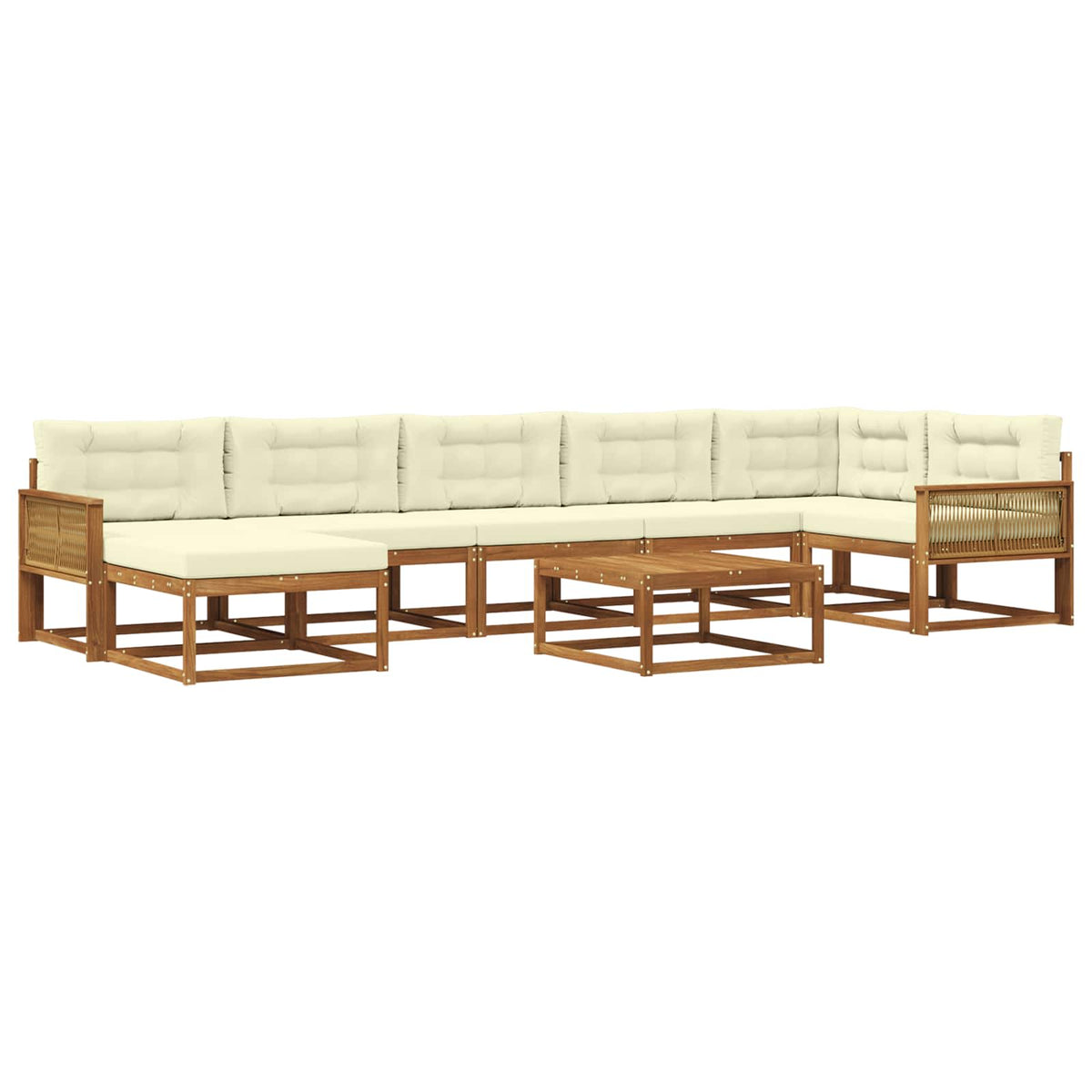 vidaXL Buiten bankenset 8 pcs Naturel Massief Acaciahout