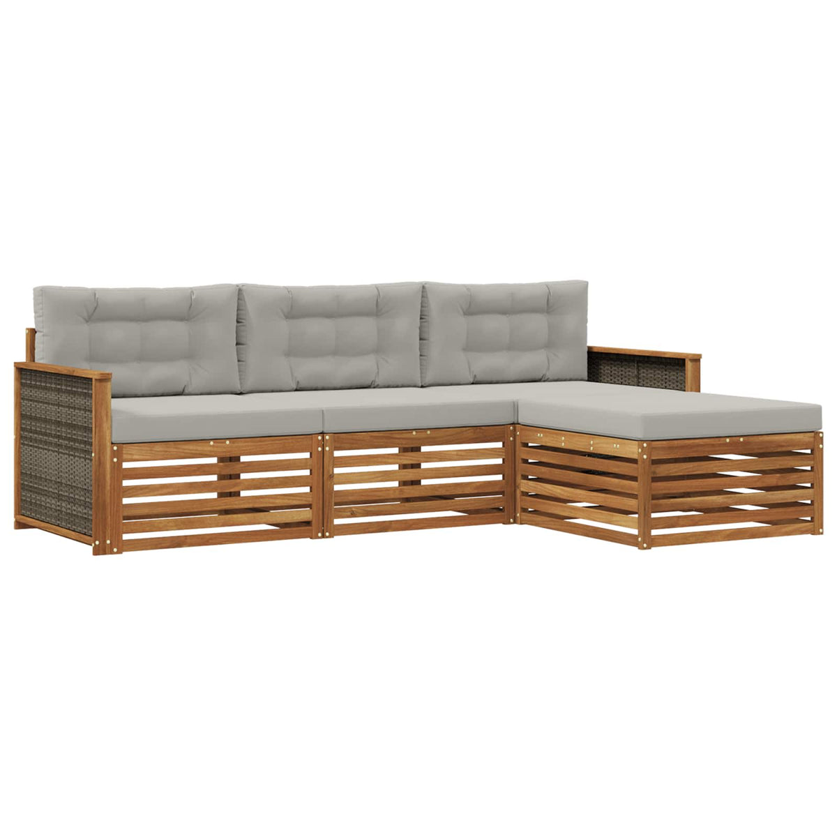 vidaXL Buiten bankenset 4 pcs Naturel