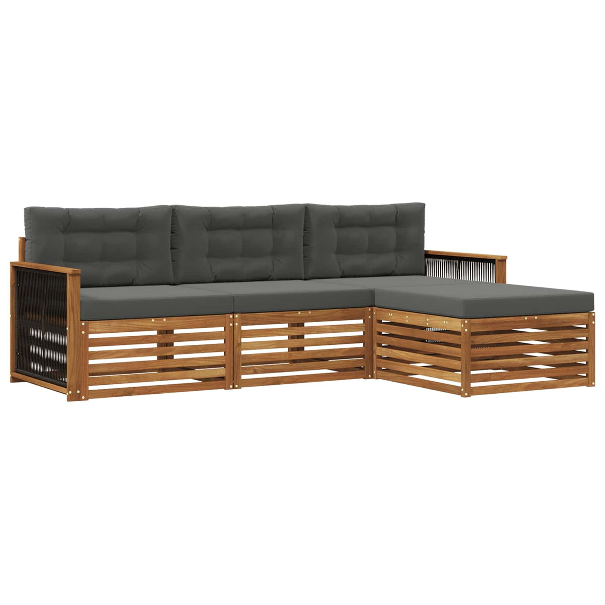 vidaXL Buiten bankenset 4 pcs Naturel