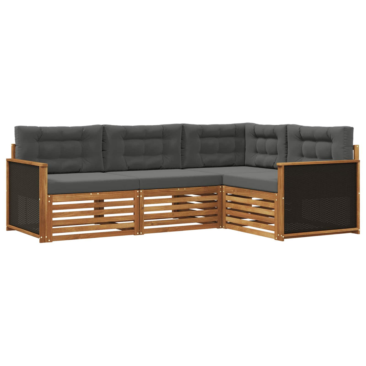 vidaXL Buiten bankenset 4 pcs Naturel