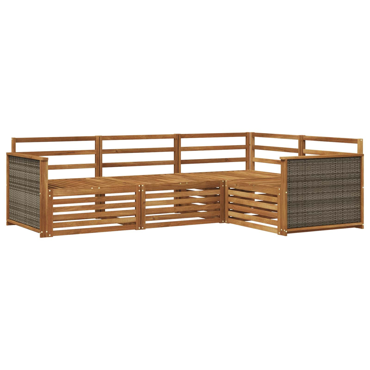 vidaXL Buiten bankenset 4 pcs Naturel