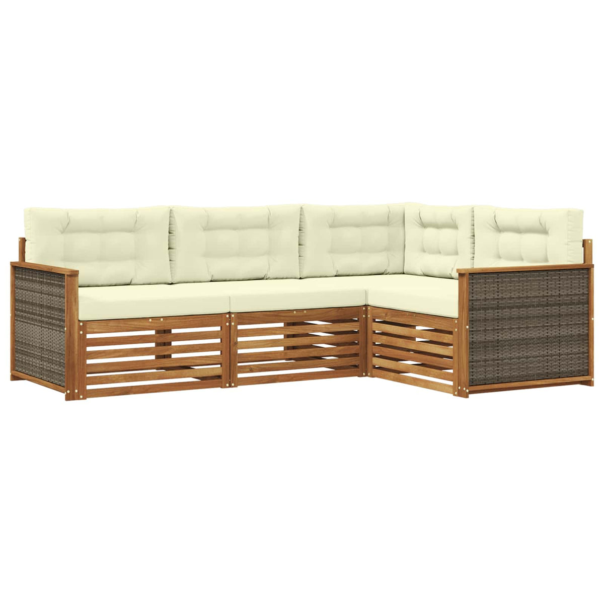 vidaXL Buiten bankenset 4 pcs Naturel