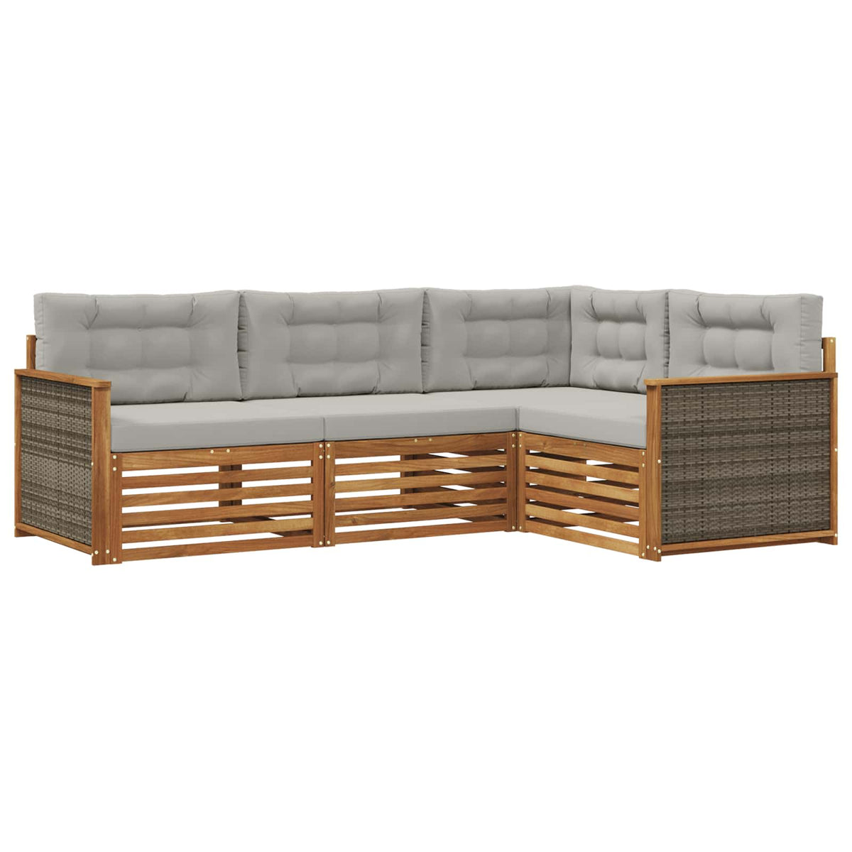 vidaXL Buiten bankenset 4 pcs Naturel