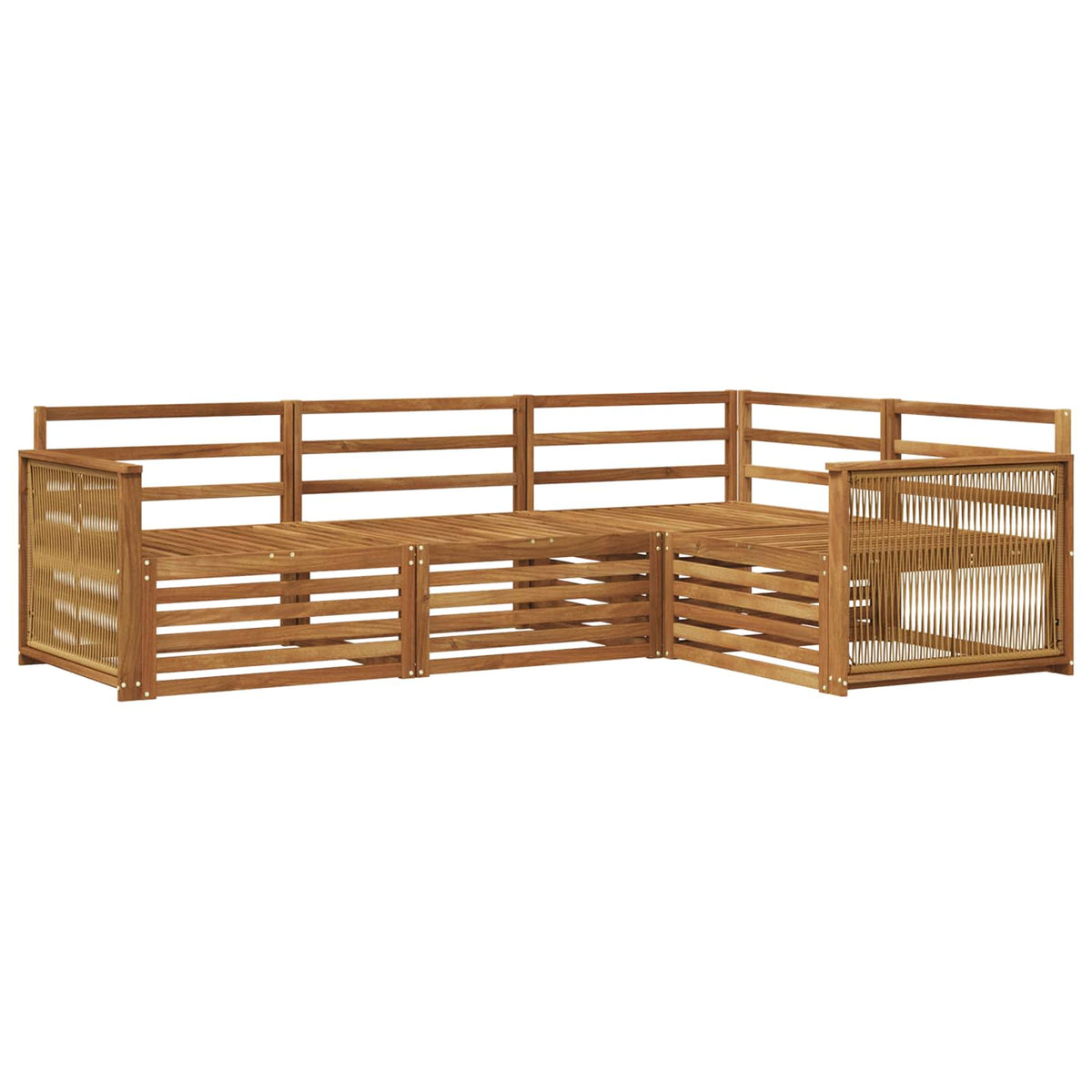 vidaXL Buiten bankenset 4 pcs Naturel