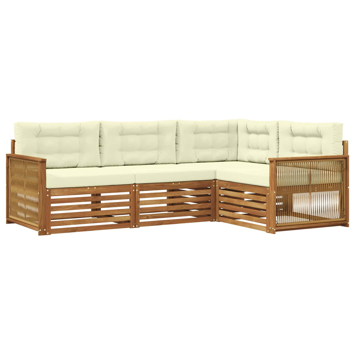 vidaXL Buiten bankenset 4 pcs Naturel