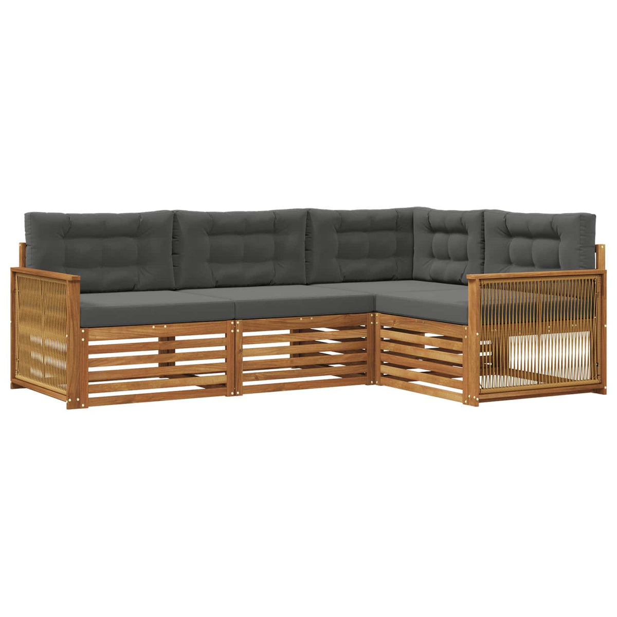 vidaXL Buiten bankenset 4 pcs Naturel