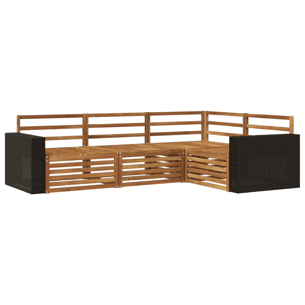 vidaXL Buiten bankenset 4 pcs Naturel