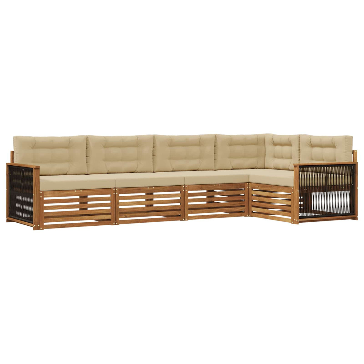 vidaXL Buiten bankenset 5 pcs Naturel Massief Acaciahout