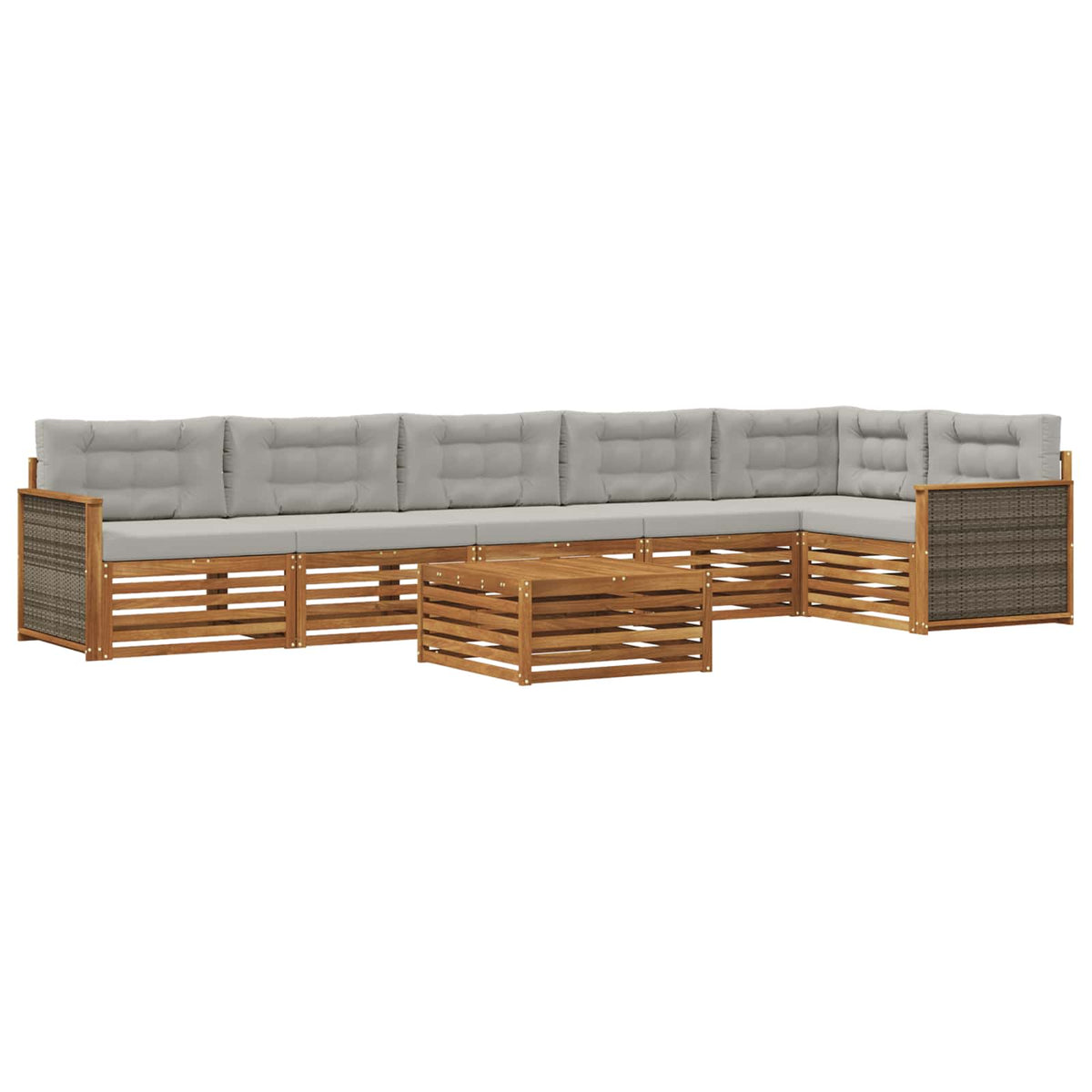 vidaXL Buiten bankenset 7 pcs Naturel Massief Acaciahout