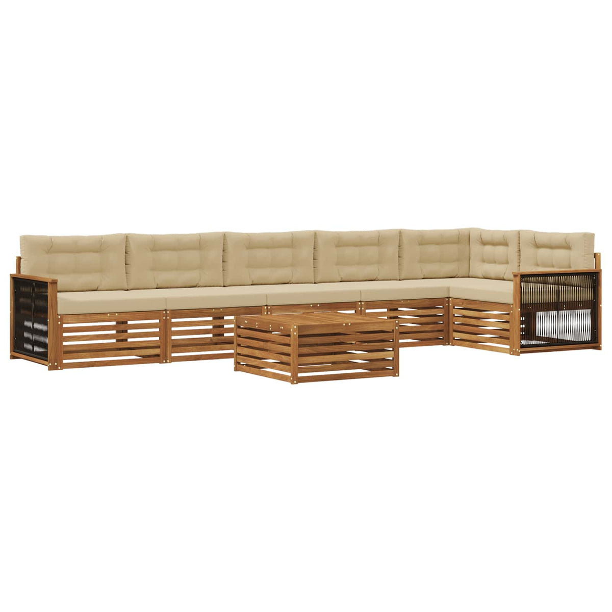 vidaXL Buiten bankenset 7 pcs Naturel Massief Acaciahout