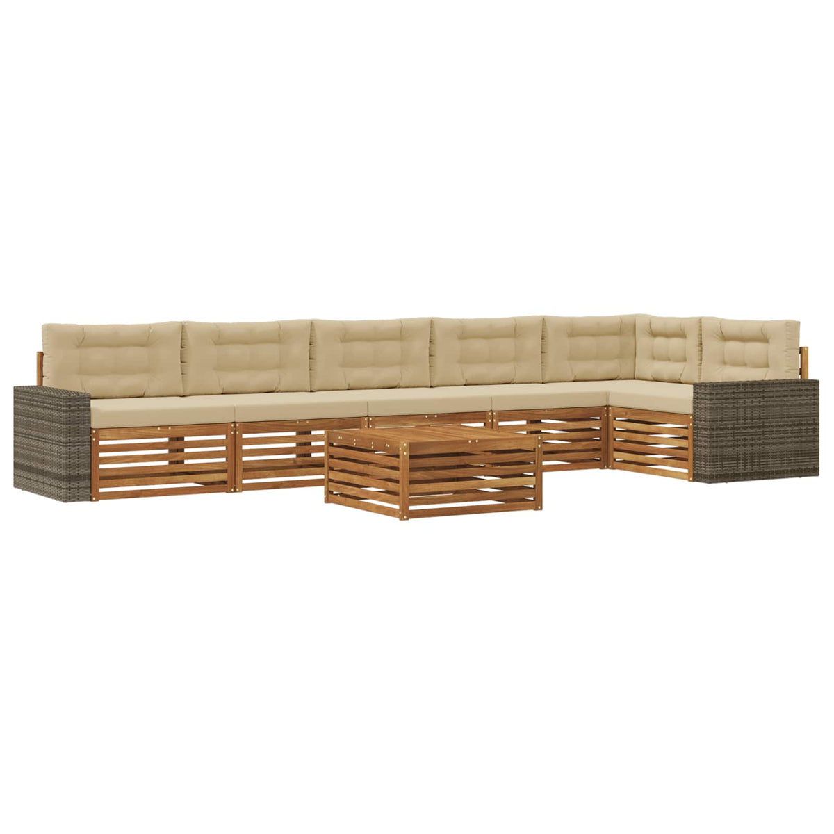 vidaXL Buiten bankenset 7 pcs Naturel Massief Acaciahout