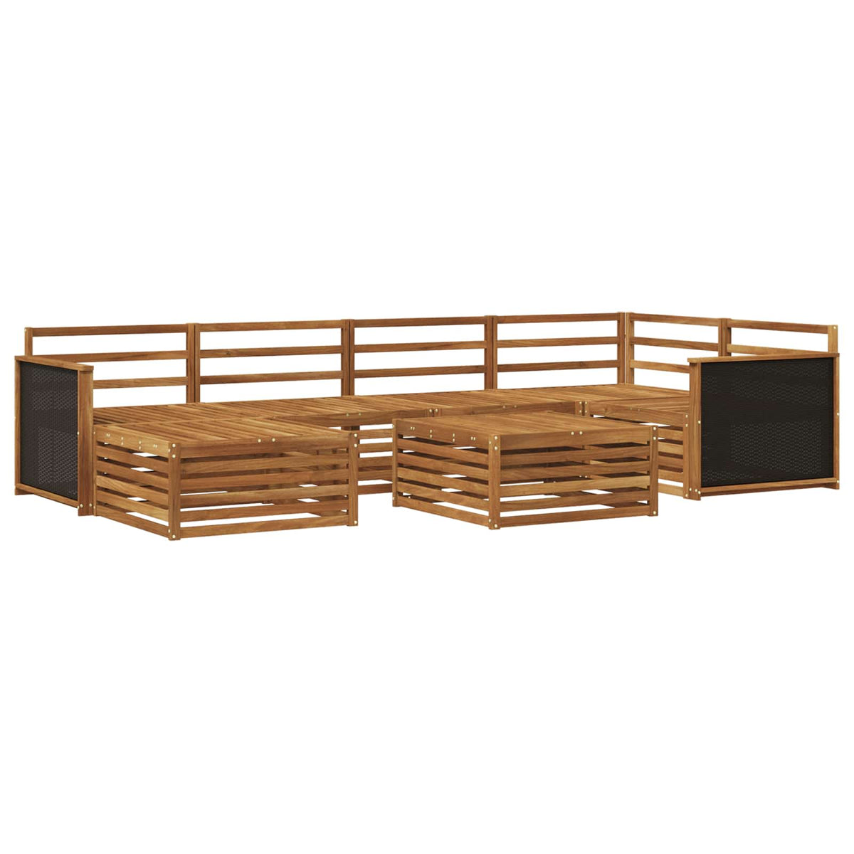 vidaXL Buiten bankenset 7 pcs Naturel