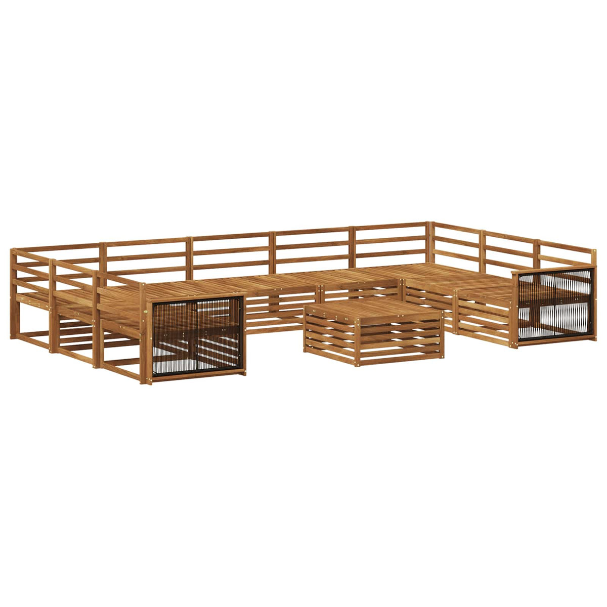 vidaXL Sofa-Sets 10 pcs Naturel Massief Acaciahout