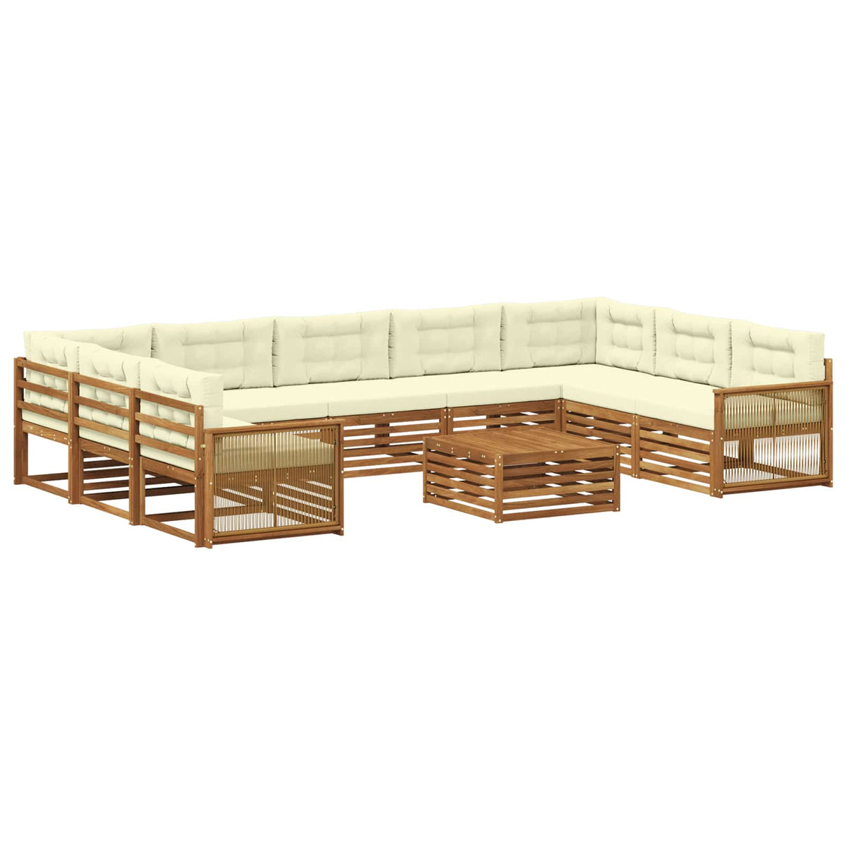 vidaXL Sofa-Sets 10 pcs Naturel Massief Acaciahout