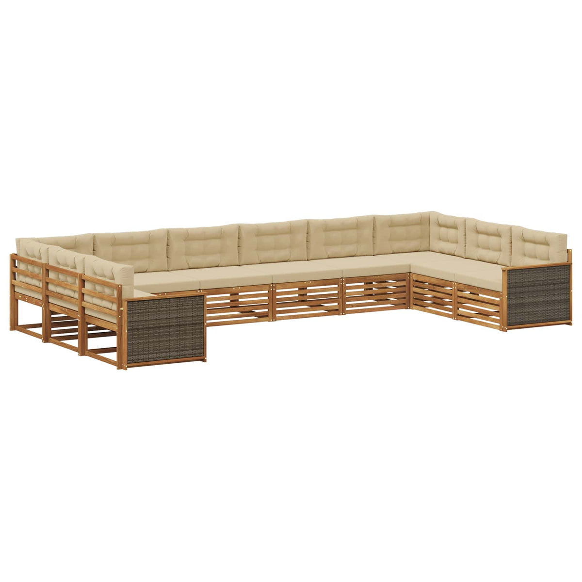 vidaXL Sofa-Sets 10 pcs Naturel Massief Acaciahout