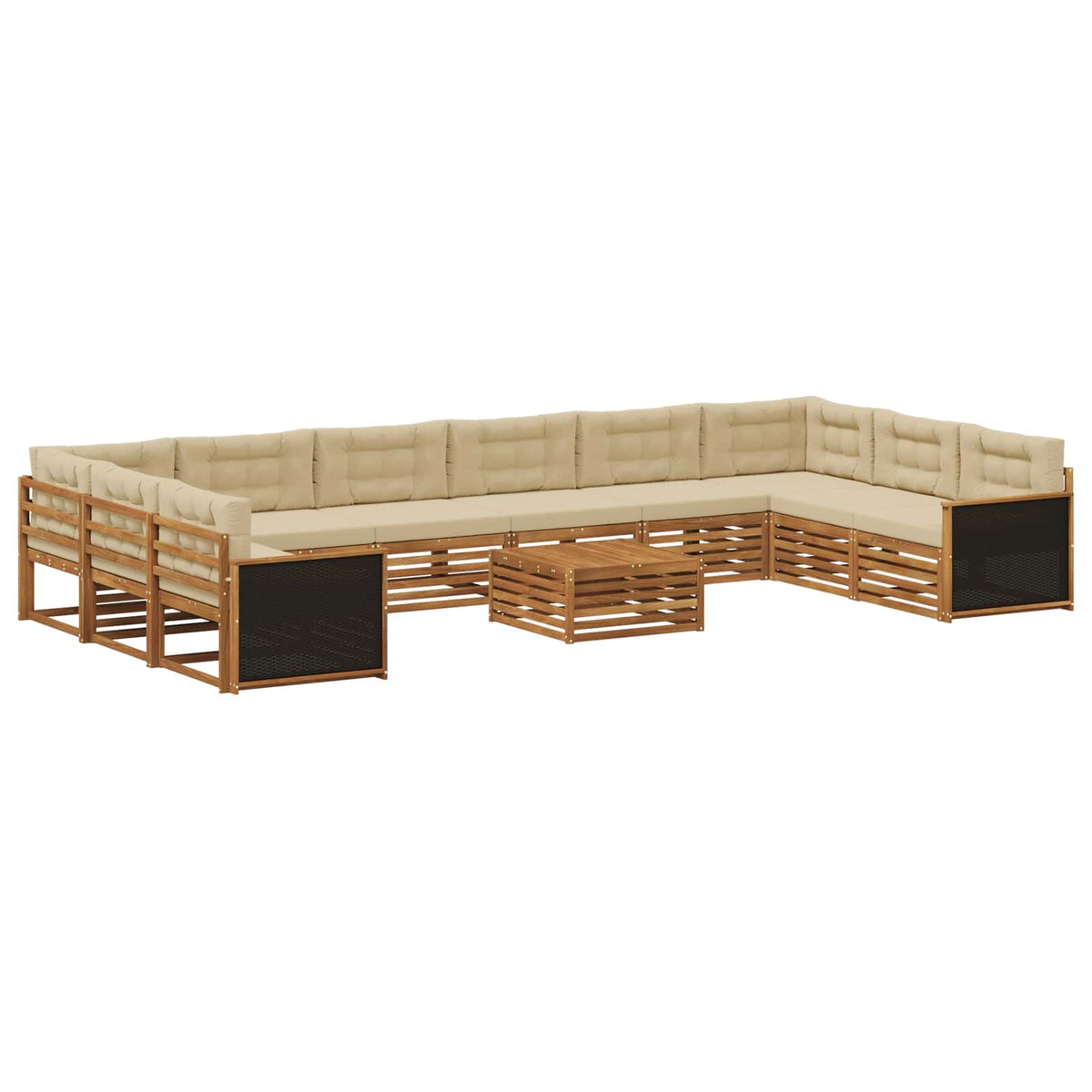 vidaXL Sofa-Sets 11 pcs Naturel Massief Acaciahout