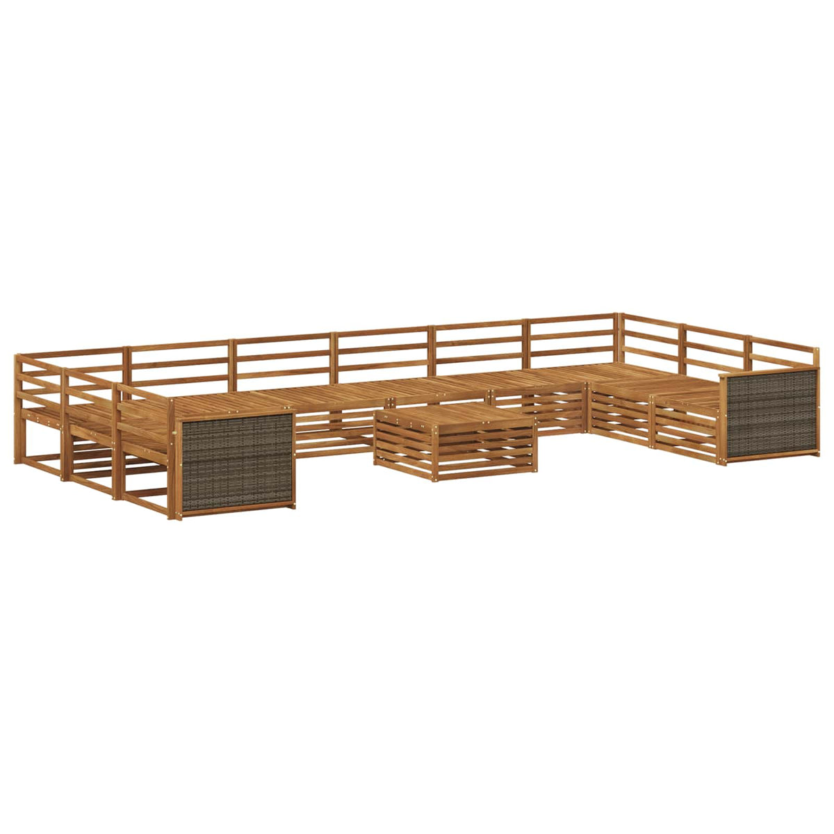 vidaXL Sofa-Sets 11 pcs Naturel Massief Acaciahout