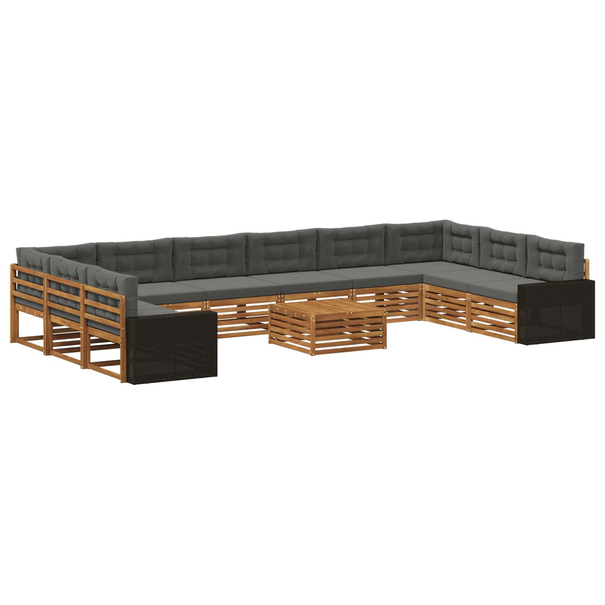 vidaXL Sofa-Sets 11 pcs Naturel Massief Acaciahout