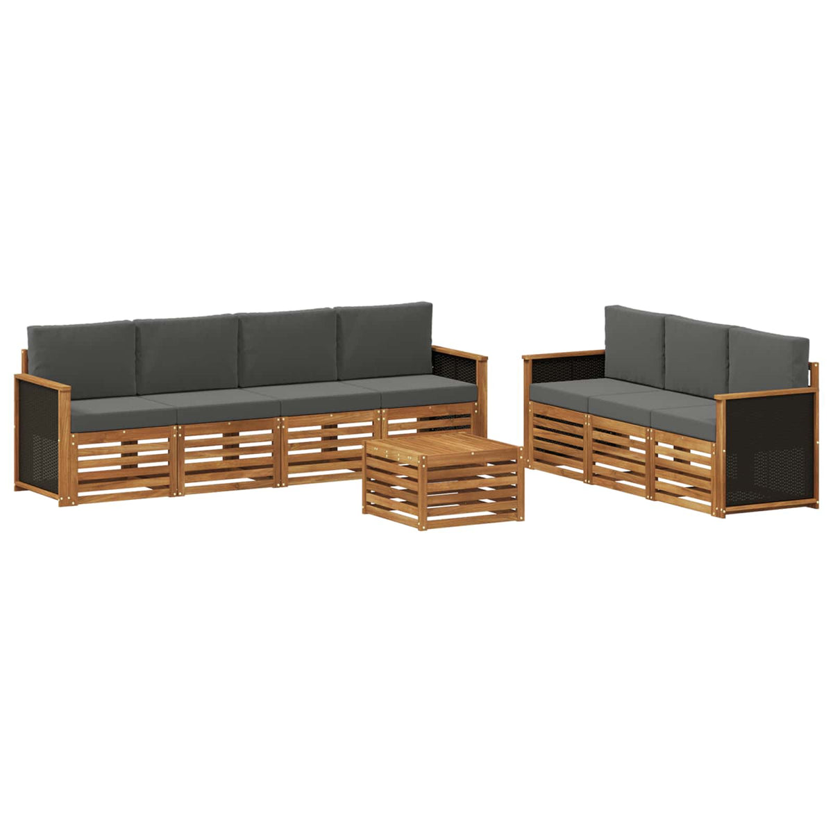 vidaXL Sofa-Sets 8 pcs Naturel Massief Acaciahout