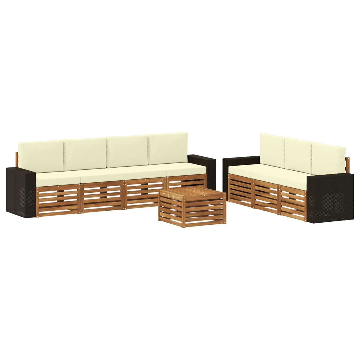 vidaXL Sofa-Sets 8 pcs Naturel Massief Acaciahout