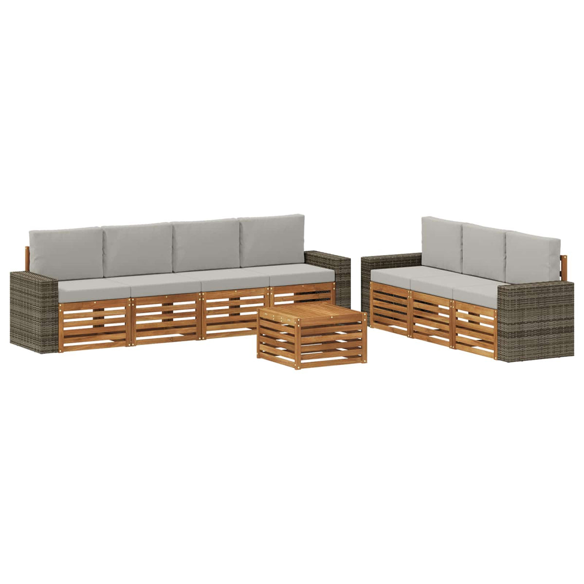 vidaXL Sofa-Sets 8 pcs Naturel Massief Acaciahout